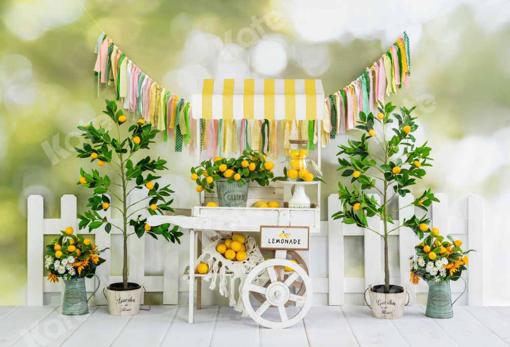 Kate Chariot Extérieur Citron Printemps Été Toile de fond conçue par Emetselch - Kate Backdrop FR