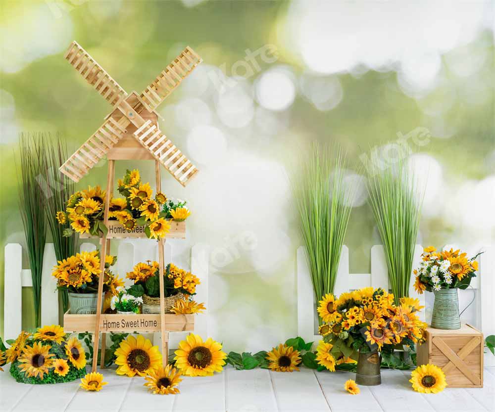 Kate Fleurs Extérieur Tournesol Printemps Été Toile de fond conçue par Emetselch - Kate Backdrop FR