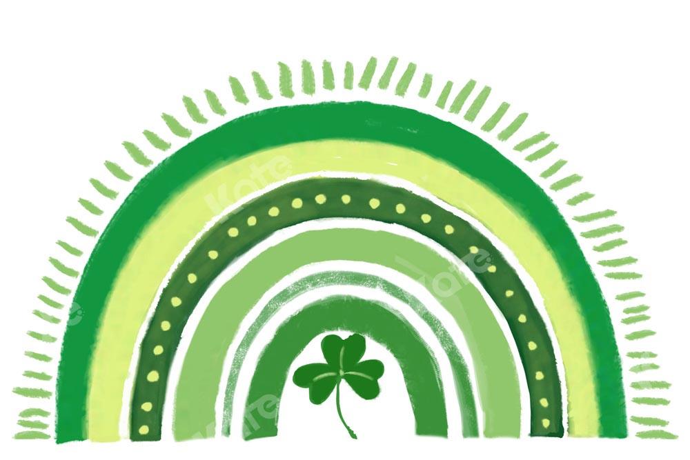 Kate St.Patrick's Day Toile de fond Rainbow Green Lucky Clover Conçu par GQ - Kate Backdrop FR