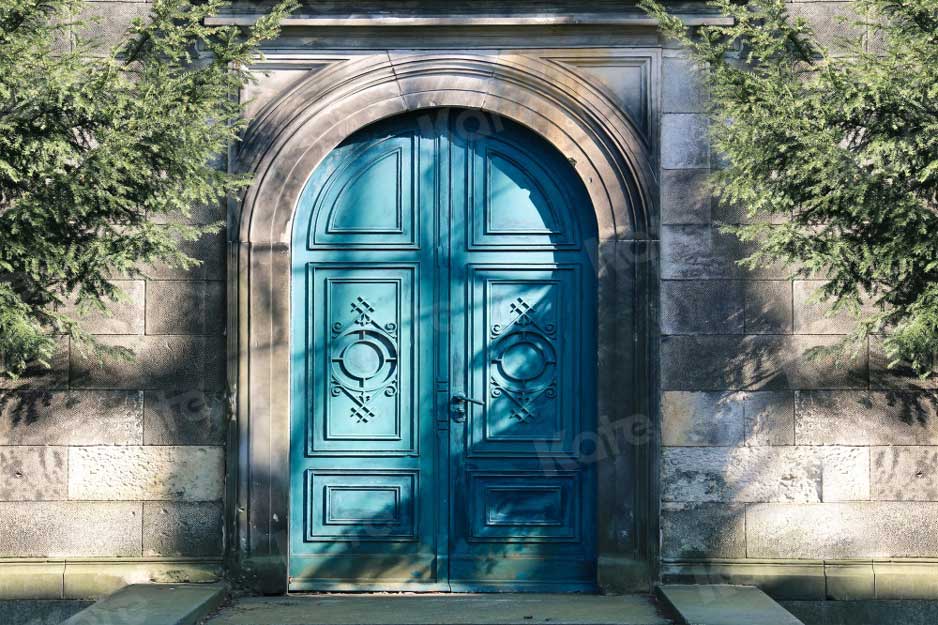 Kate Toile de fond en arche bleue de mur de pierre pour la photographie - Kate Backdrop FR