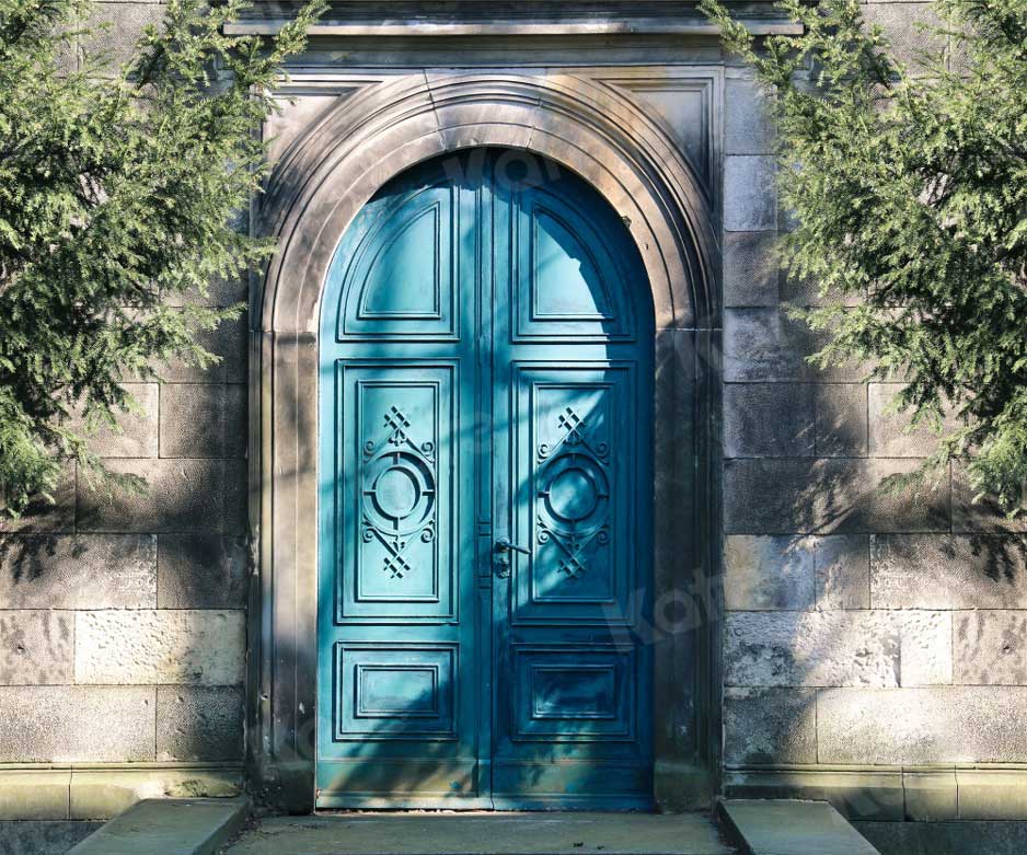 Kate Toile de fond en arche bleue de mur de pierre pour la photographie - Kate Backdrop FR