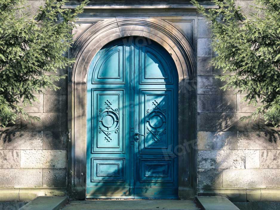 Kate Toile de fond en arche bleue de mur de pierre pour la photographie - Kate Backdrop FR