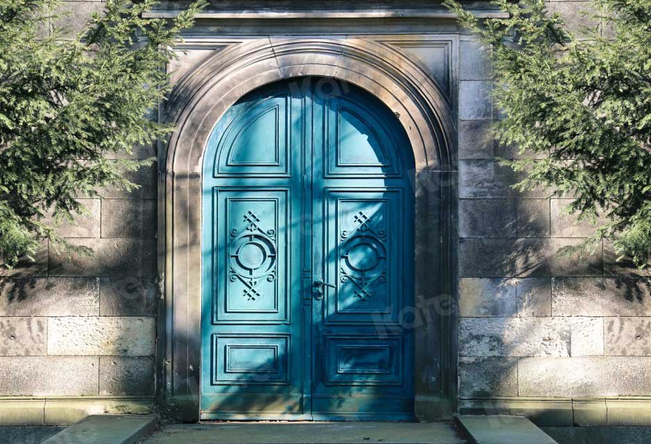 Kate Toile de fond en arche bleue de mur de pierre pour la photographie - Kate Backdrop FR