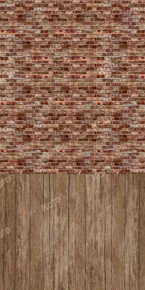 Kate Sweep Mur-à-Sol Mur de briques Couture Grain de bois Toile de fond conçue par Chain Photographie - Kate Backdrop FR