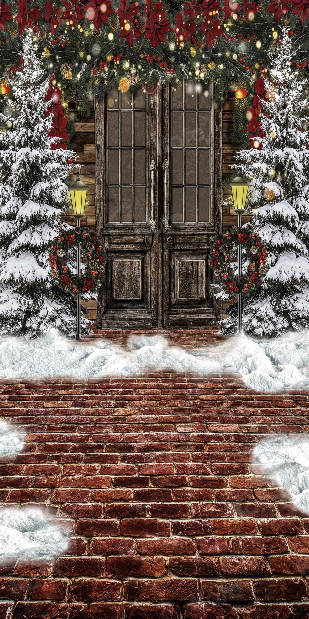 Kate Sweep Mur-à-Sol la toile de fond de neige de Noël pour la photographie - Kate Backdrop FR