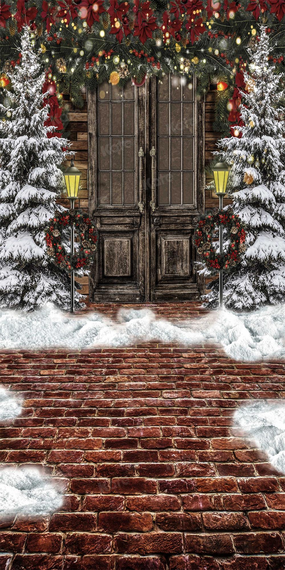 Kate Sweep Mur-à-Sol la toile de fond de neige de Noël pour la photographie - Kate Backdrop FR