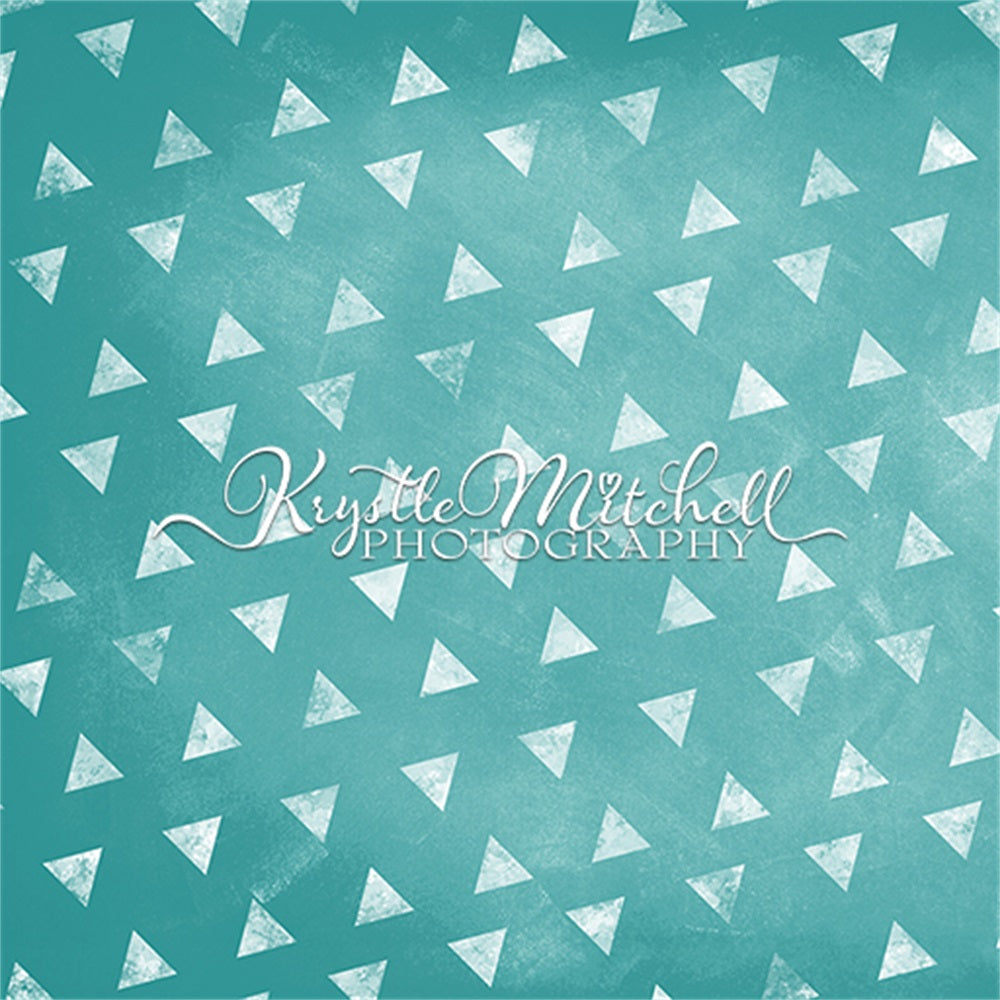 Kate Triangles Bleu sarcelle Toile de fond conçue par Krystle Mitchell Photographie - Kate Backdrop FR