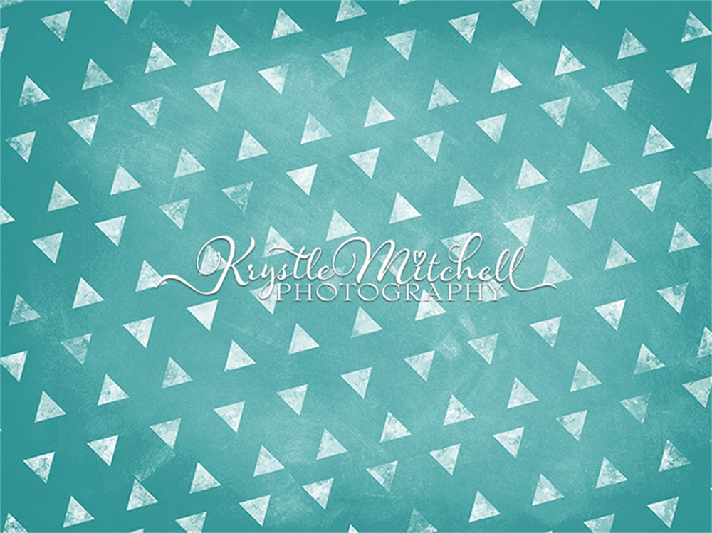 Kate Triangles Bleu sarcelle Toile de fond conçue par Krystle Mitchell Photographie