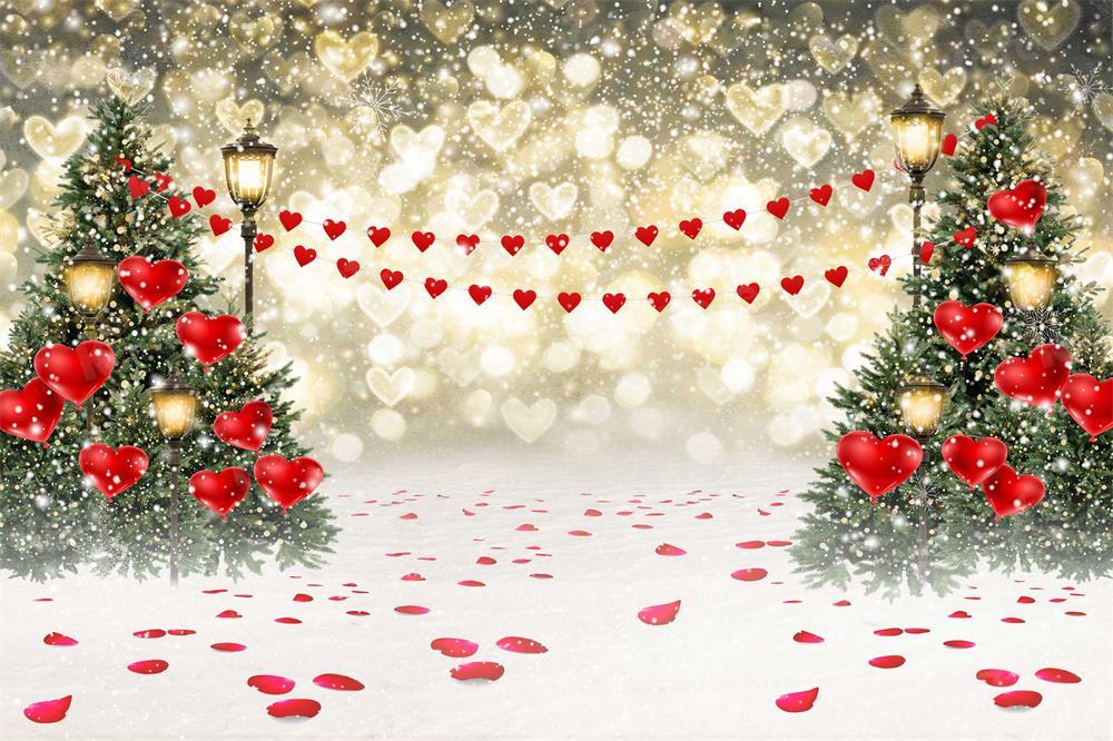 Kate La Saint-Valentin Bokeh Neige Toile de fond pour la photographie - Kate Backdrop FR