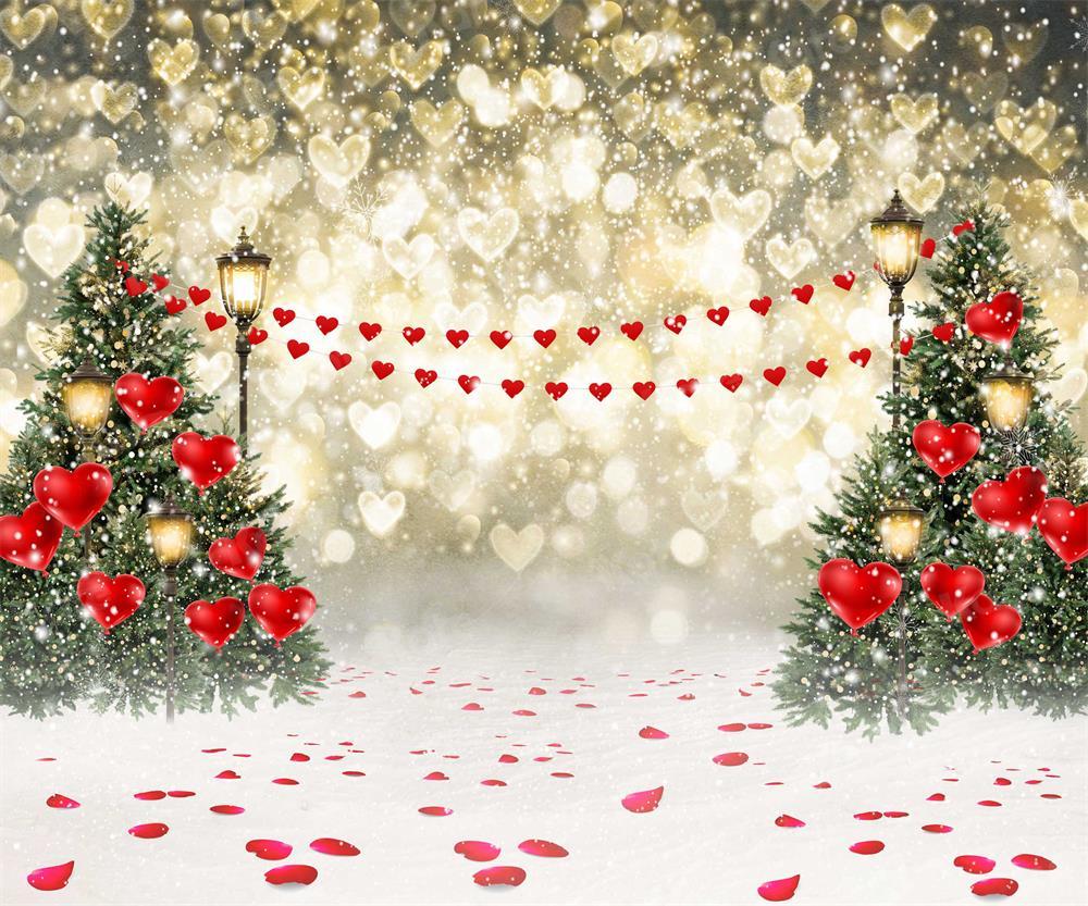 Kate La Saint-Valentin Bokeh Neige Toile de fond pour la photographie - Kate Backdrop FR
