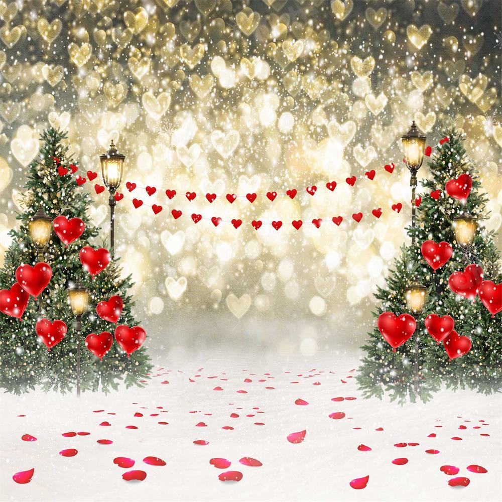 Kate La Saint-Valentin Bokeh Neige Toile de fond pour la photographie - Kate Backdrop FR