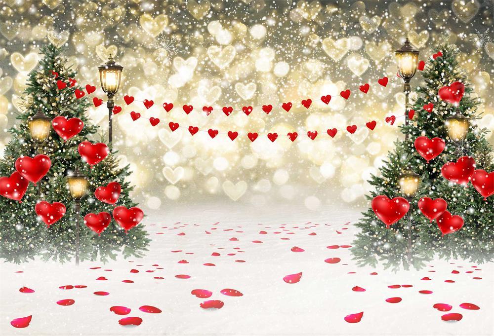 Kate La Saint-Valentin Bokeh Neige Toile de fond pour la photographie - Kate Backdrop FR