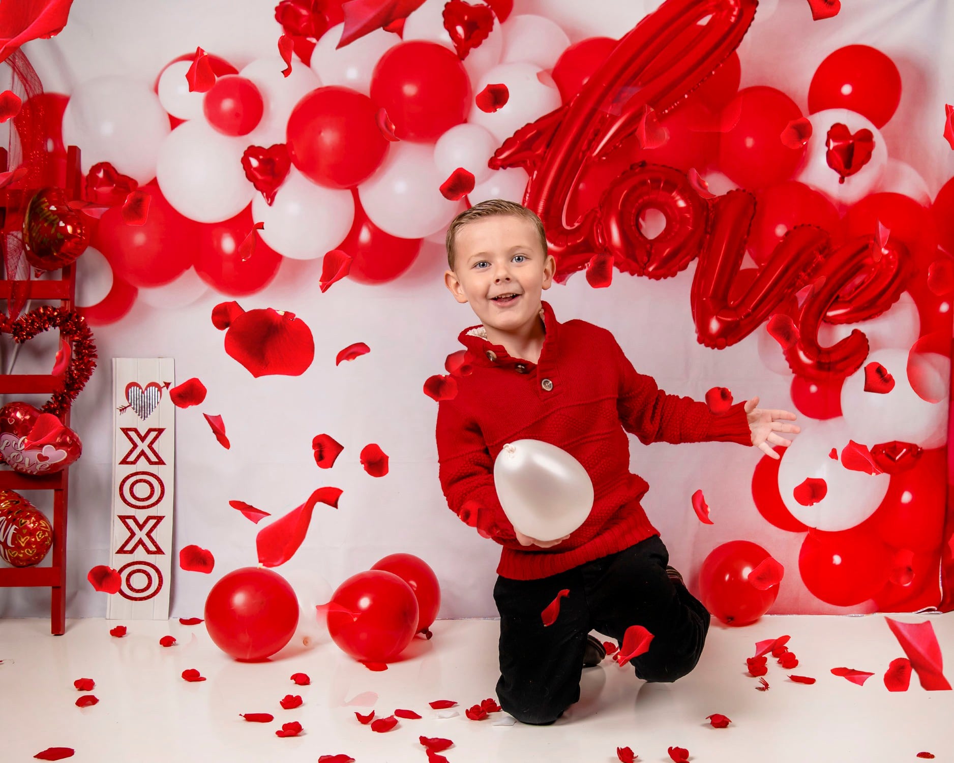 Kate Arc de ballons Rouge Saint-Valentin Toile de fond pour la photographie