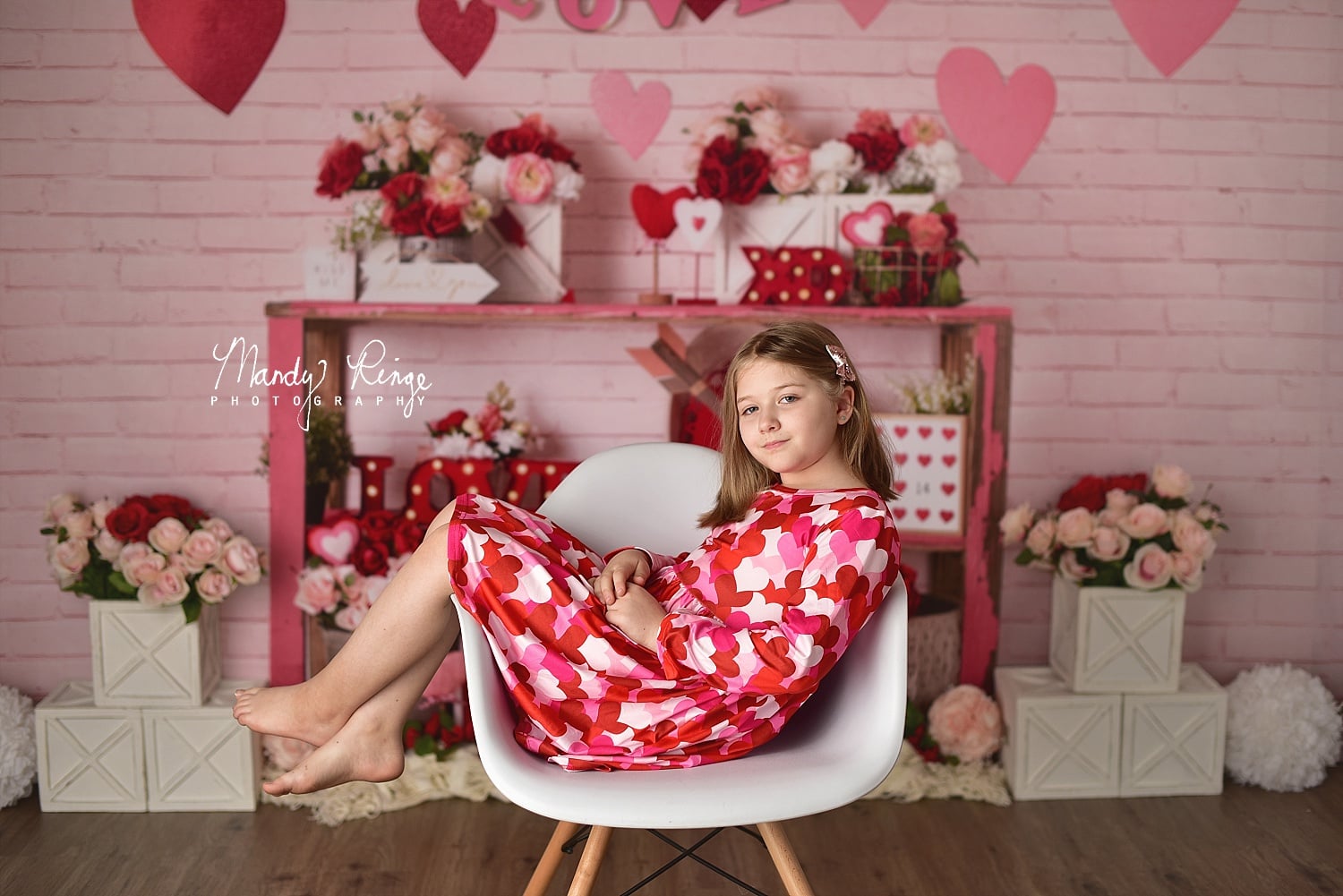 Kate Coeur Amour Saint-Valentin Rose Toile de fond conçu par Mandy Ringe - Kate Backdrop FR