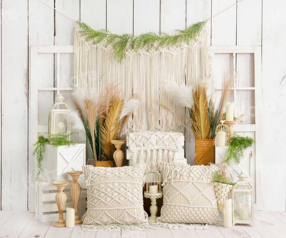 Kate Pprintemps Boho Blanc Famille Toile de fond conçue par Emetselch - Kate Backdrop FR