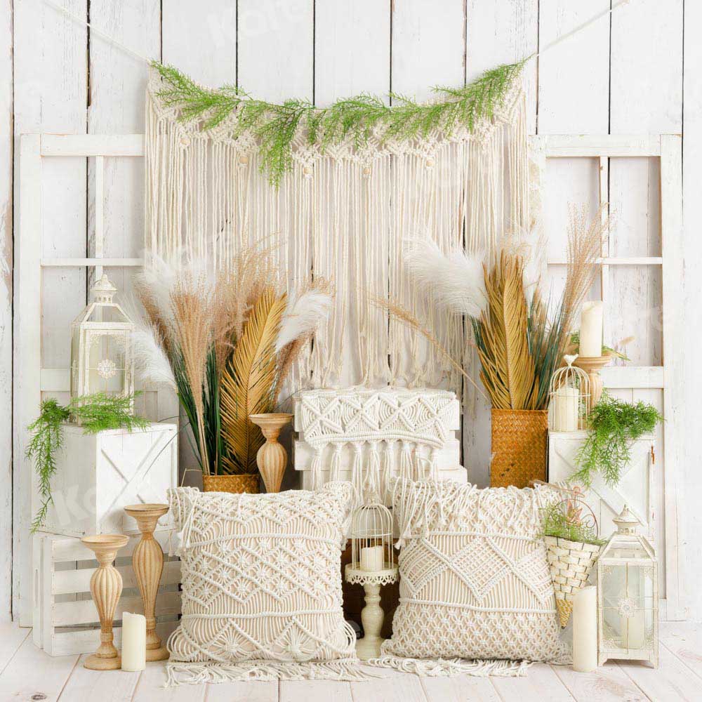 Kate Pprintemps Boho Blanc Famille Toile de fond conçue par Emetselch - Kate Backdrop FR