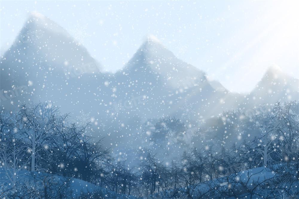 Kate Merveilles hivernales Montagne enneigée Toile de fond pour la photographie - Kate Backdrop FR