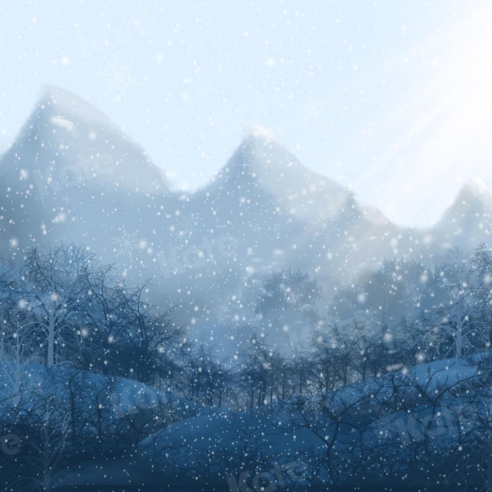 Kate Merveilles hivernales Montagne enneigée Toile de fond pour la photographie - Kate Backdrop FR