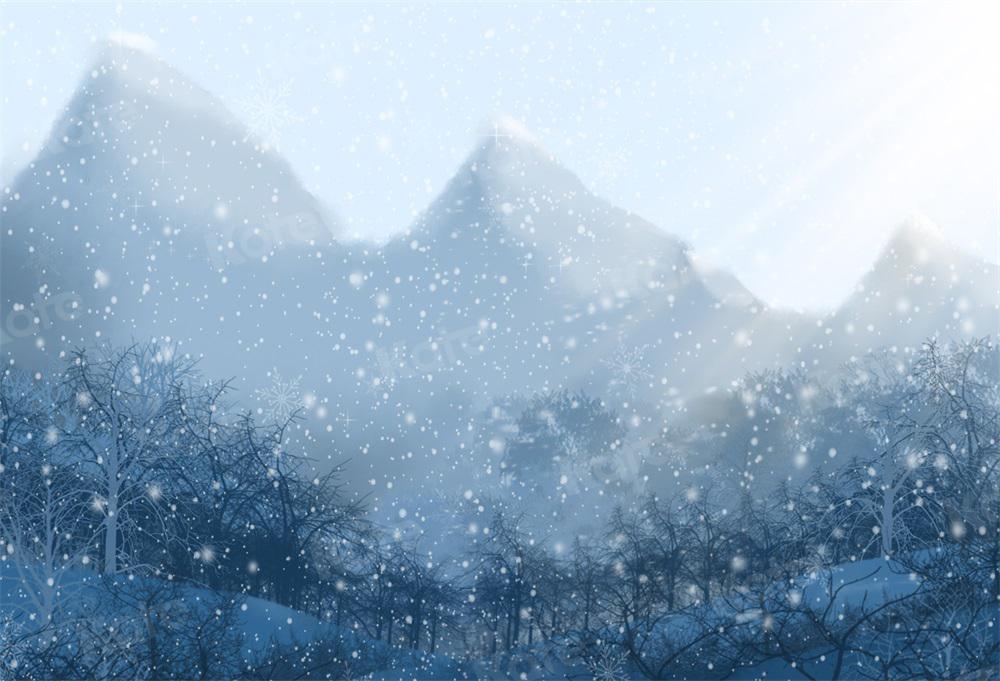 Kate Merveilles hivernales Montagne enneigée Toile de fond pour la photographie - Kate Backdrop FR