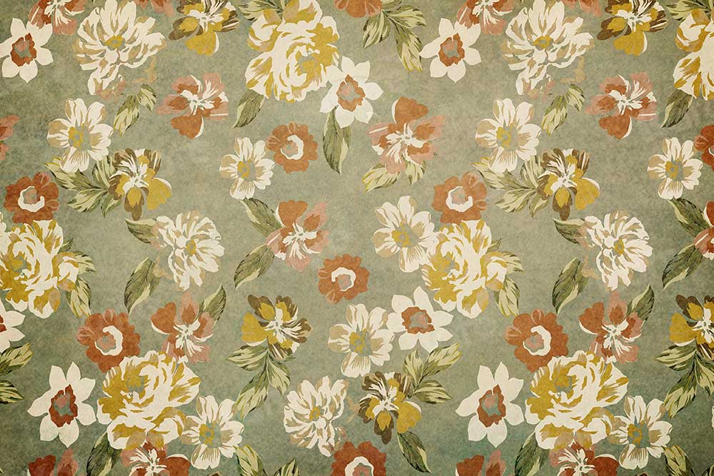 Kate toile de fond de fleur rétro abstraite feuilles vertes pour la photographie - Kate Backdrop FR