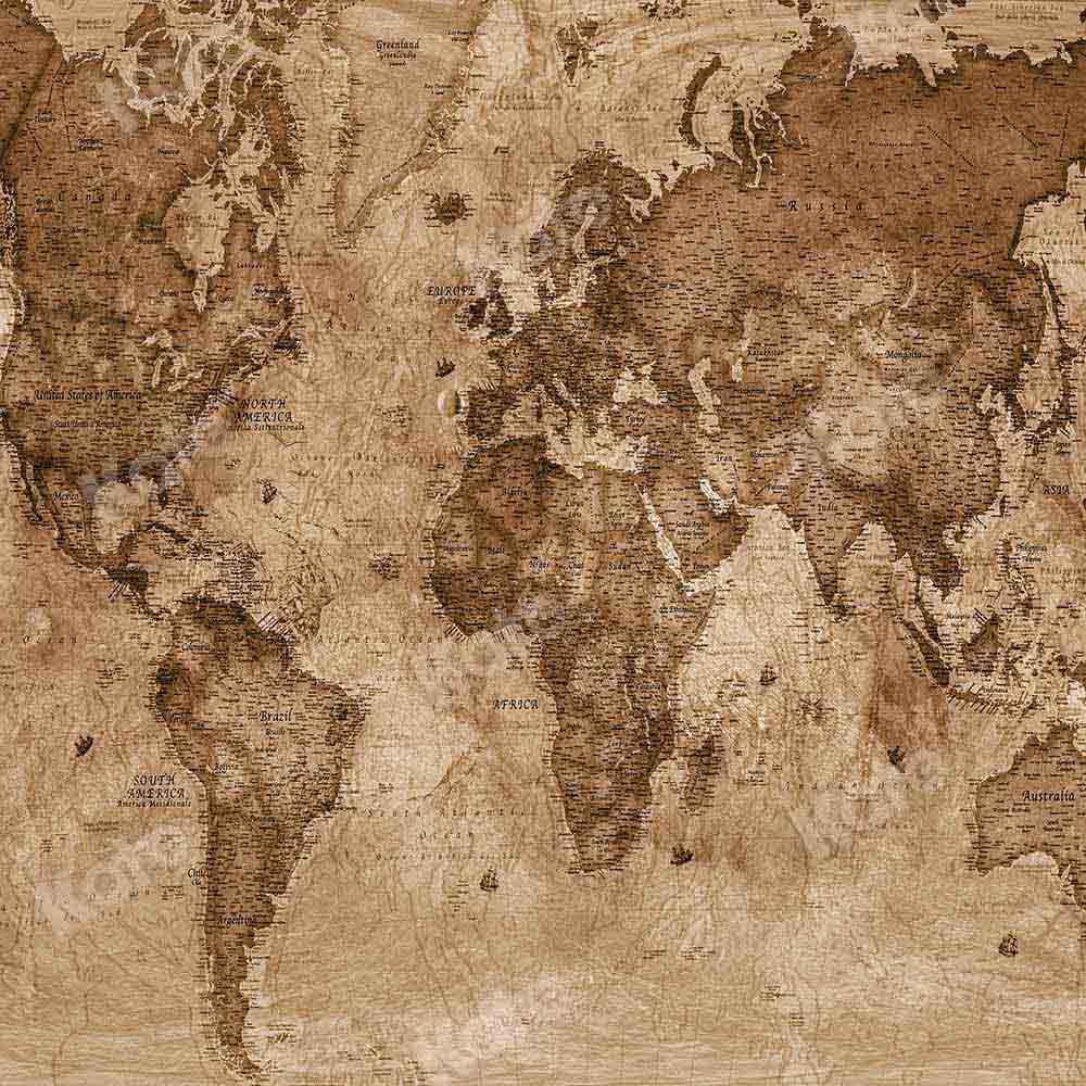 Kate Carte du monde Abstrait Rétro Toile de fond conçue par Chain Photography - Kate Backdrop FR