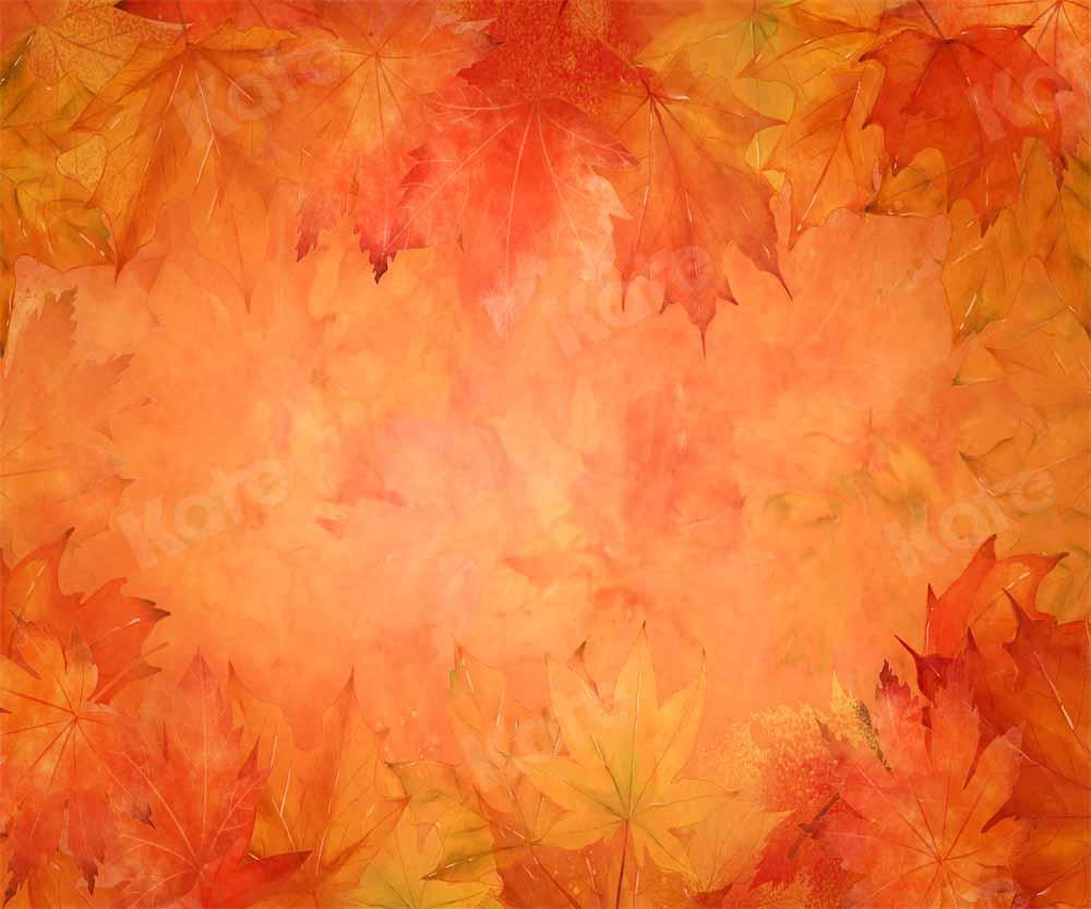 Kate Automne Feuilles d'érable Orange Toile de fond conçue par Chain Photography - Kate Backdrop FR
