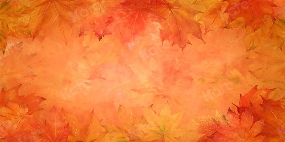 Kate Automne Feuilles d'érable Orange Toile de fond conçue par Chain Photography - Kate Backdrop FR