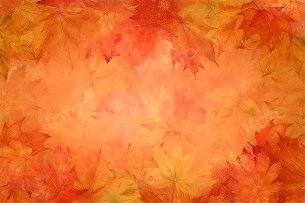 Kate Automne Feuilles d'érable Orange Toile de fond conçue par Chain Photography - Kate Backdrop FR