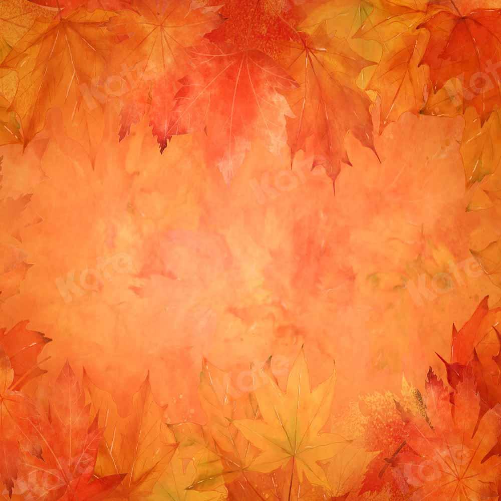 Kate Automne Feuilles d'érable Orange Toile de fond conçue par Chain Photography - Kate Backdrop FR