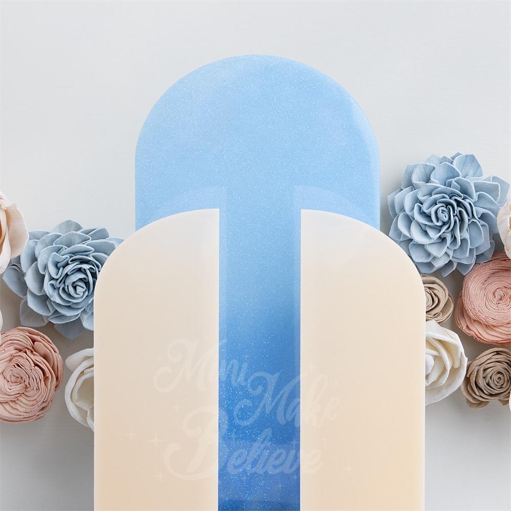 Kate Fleurs Mur Arche Fête Bleu Anniversaire Toile de fond conçue par Mini MakeBelieve - Kate Backdrop FR