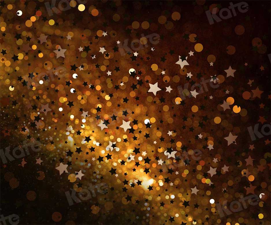Kate Bokeh Étoiles Doré Noir Toile de fond pour la photographie - Kate Backdrop FR