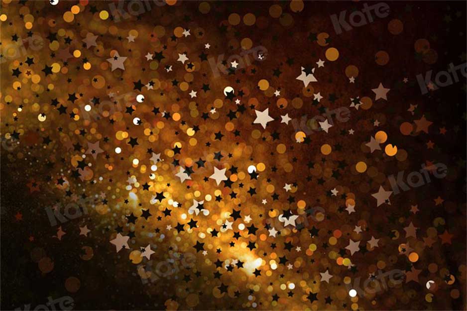 Kate Bokeh Étoiles Doré Noir Toile de fond pour la photographie - Kate Backdrop FR