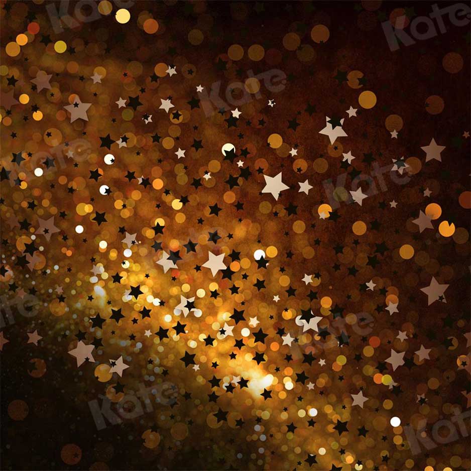 Kate Bokeh Étoiles Doré Noir Toile de fond pour la photographie - Kate Backdrop FR