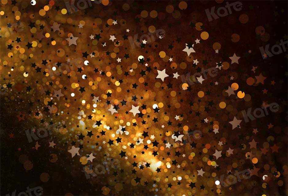 Kate Bokeh Étoiles Doré Noir Toile de fond pour la photographie - Kate Backdrop FR