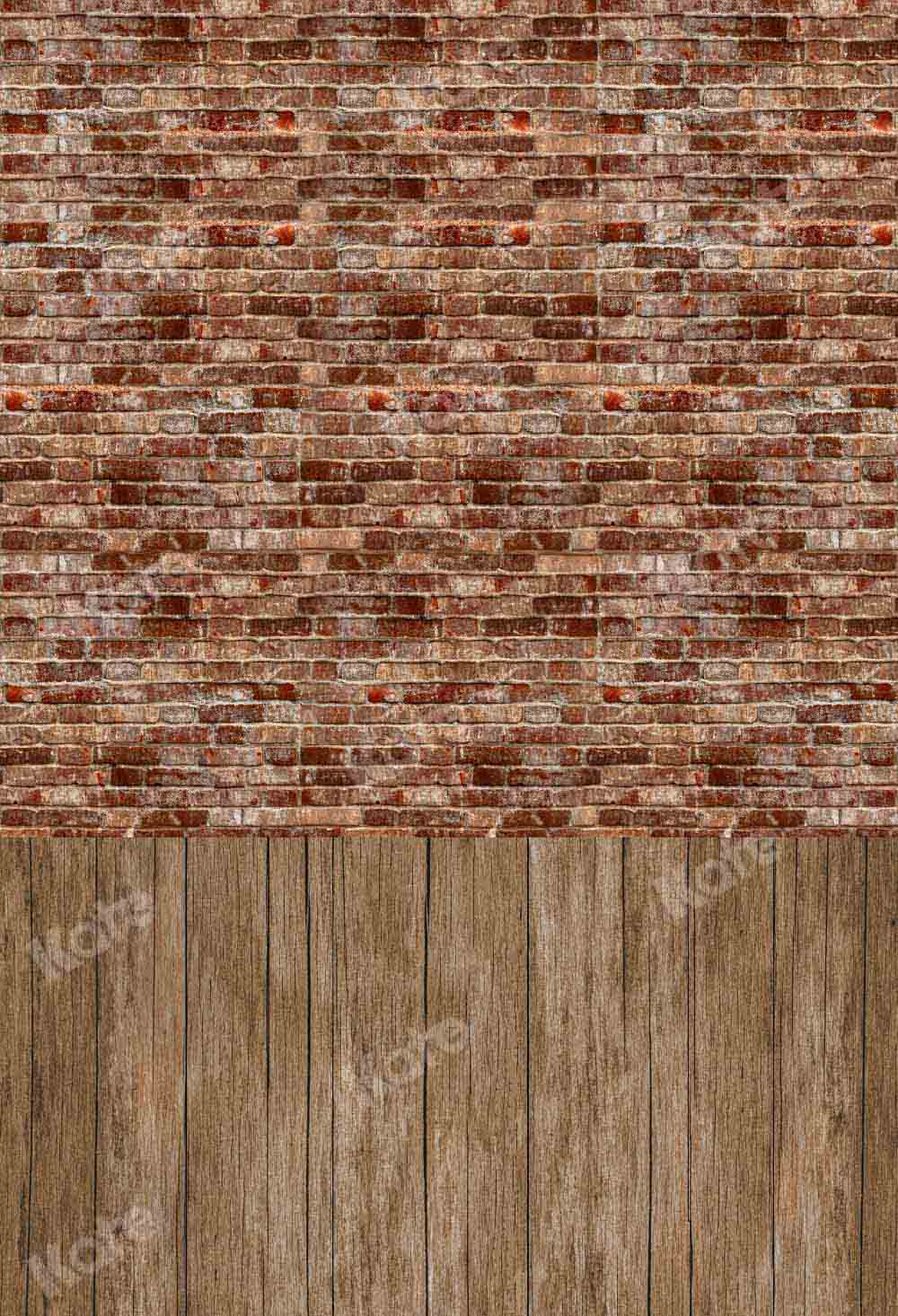 Kate Toile de fond de mur de brique Épissage de grain de bois conçu par Chain Photography