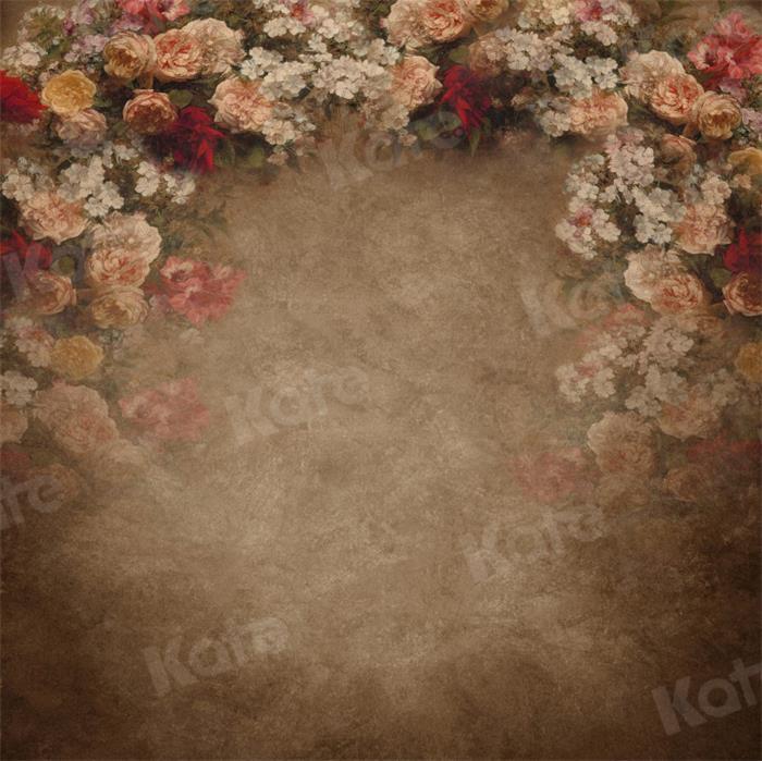 Kate Fleurs Abstrait Marron Toile de fond pour la photographie - Kate Backdrop FR