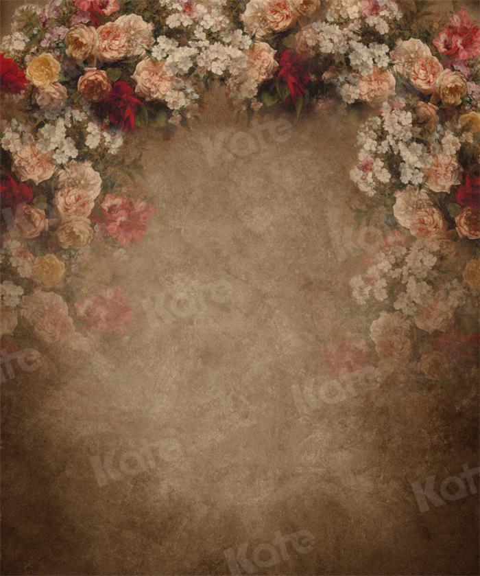 Kate Fleurs Abstrait Marron Toile de fond pour la photographie - Kate Backdrop FR