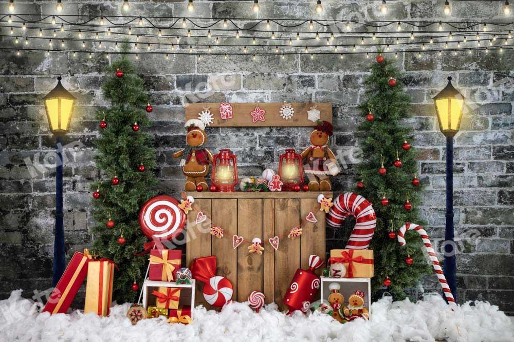 Kate Noël Pain d'épice Mur de briques Hot cocoa Toile de fond conçu par Emetselch - Kate Backdrop FR