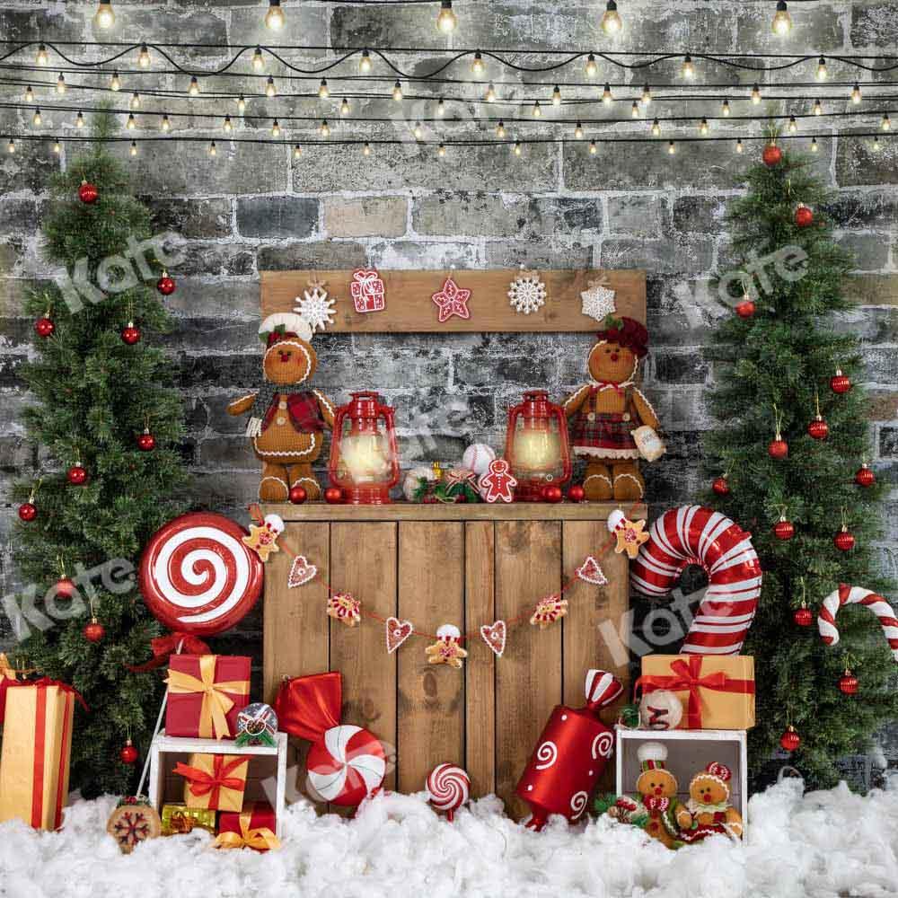 Kate Noël Pain d'épice Mur de briques Hot cocoa Toile de fond conçu par Emetselch - Kate Backdrop FR