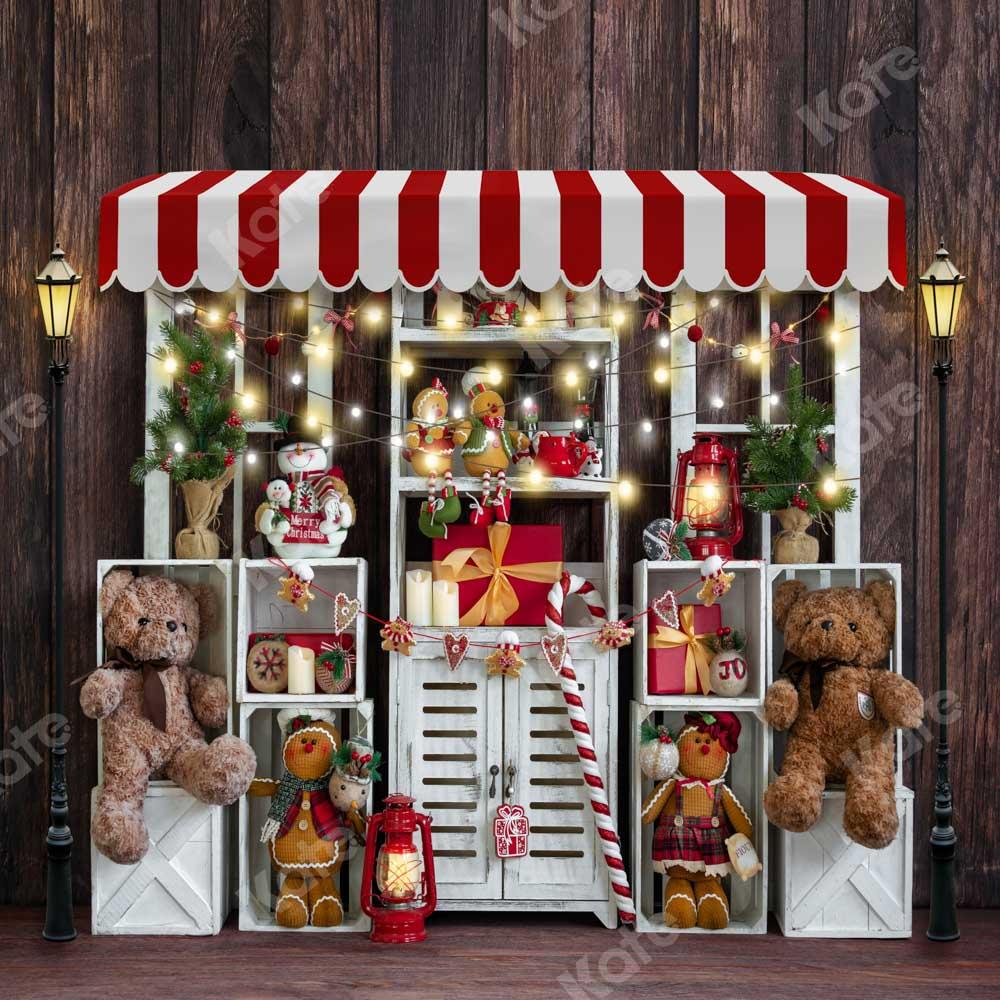 Kate Étagère cadeau Noël Hiver Ours en peluche Toile de fond conçue par emetselch - Kate Backdrop FR