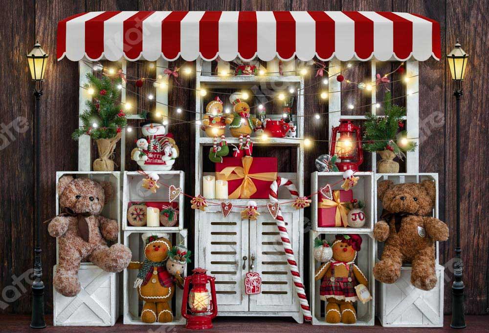 Kate Étagère cadeau Noël Hiver Ours en peluche Toile de fond conçue par emetselch - Kate Backdrop FR