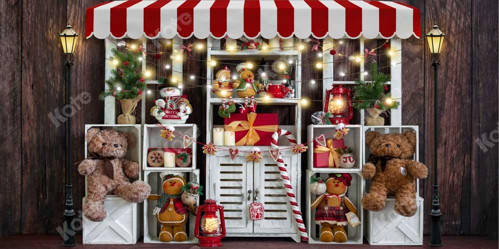 Kate Étagère cadeau Noël Hiver Ours en peluche Toile de fond conçue par emetselch - Kate Backdrop FR