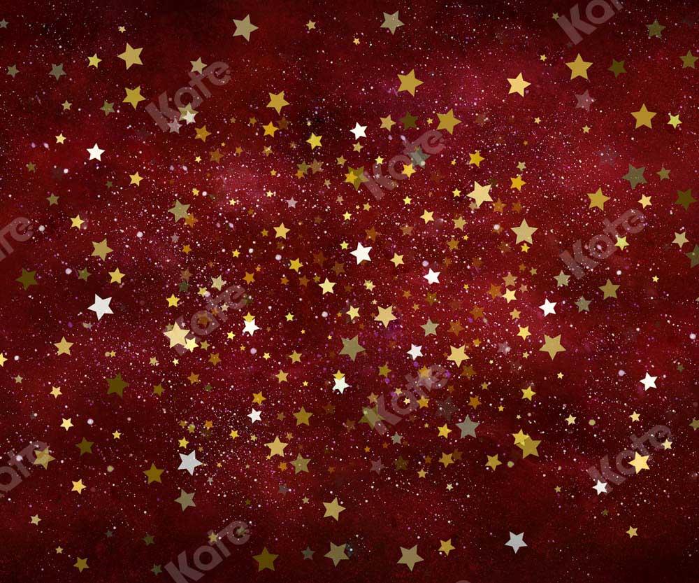 Kate Étoiles Rouge Noël Bokeh Toile de fond conçue par Chain Photographie - Kate Backdrop FR