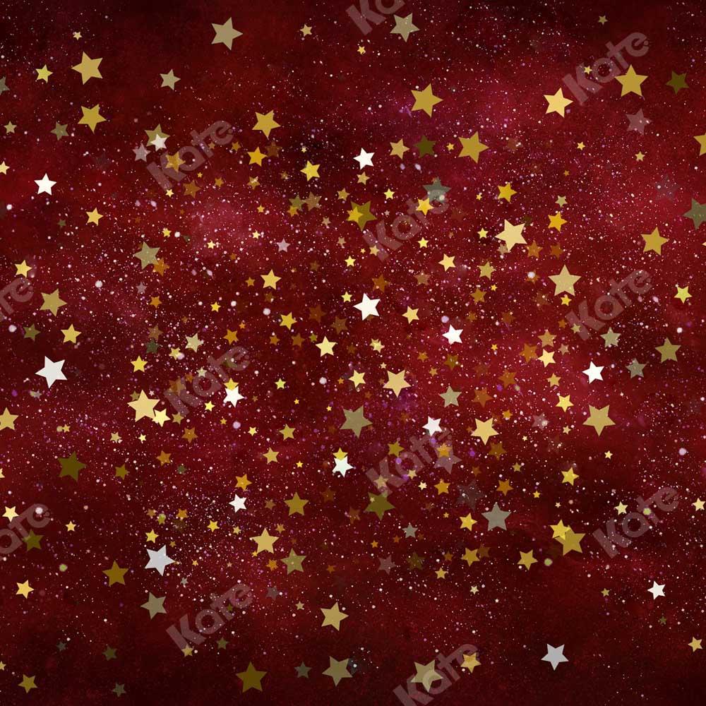 Kate Étoiles Rouge Noël Bokeh Toile de fond conçue par Chain Photographie - Kate Backdrop FR