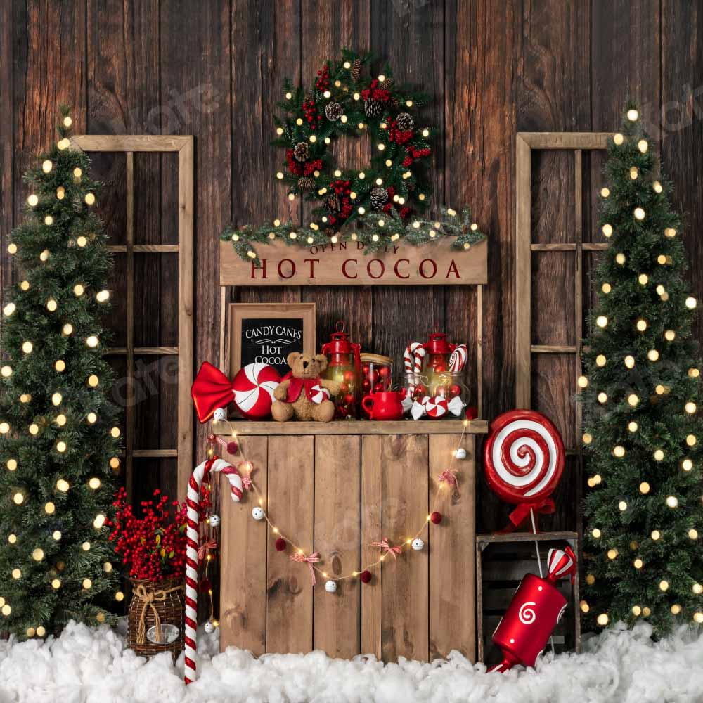 Kate Sapin de Noël Cacao chaud Hiver Toile de fond conçu par Emetselch - Kate Backdrop FR