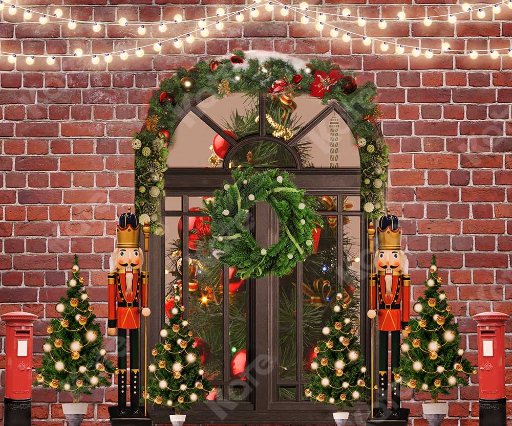 Kate Arbres de Noël Casse-Noisette Mur de brique Toile de fond conçu par JFCC - Kate Backdrop FR