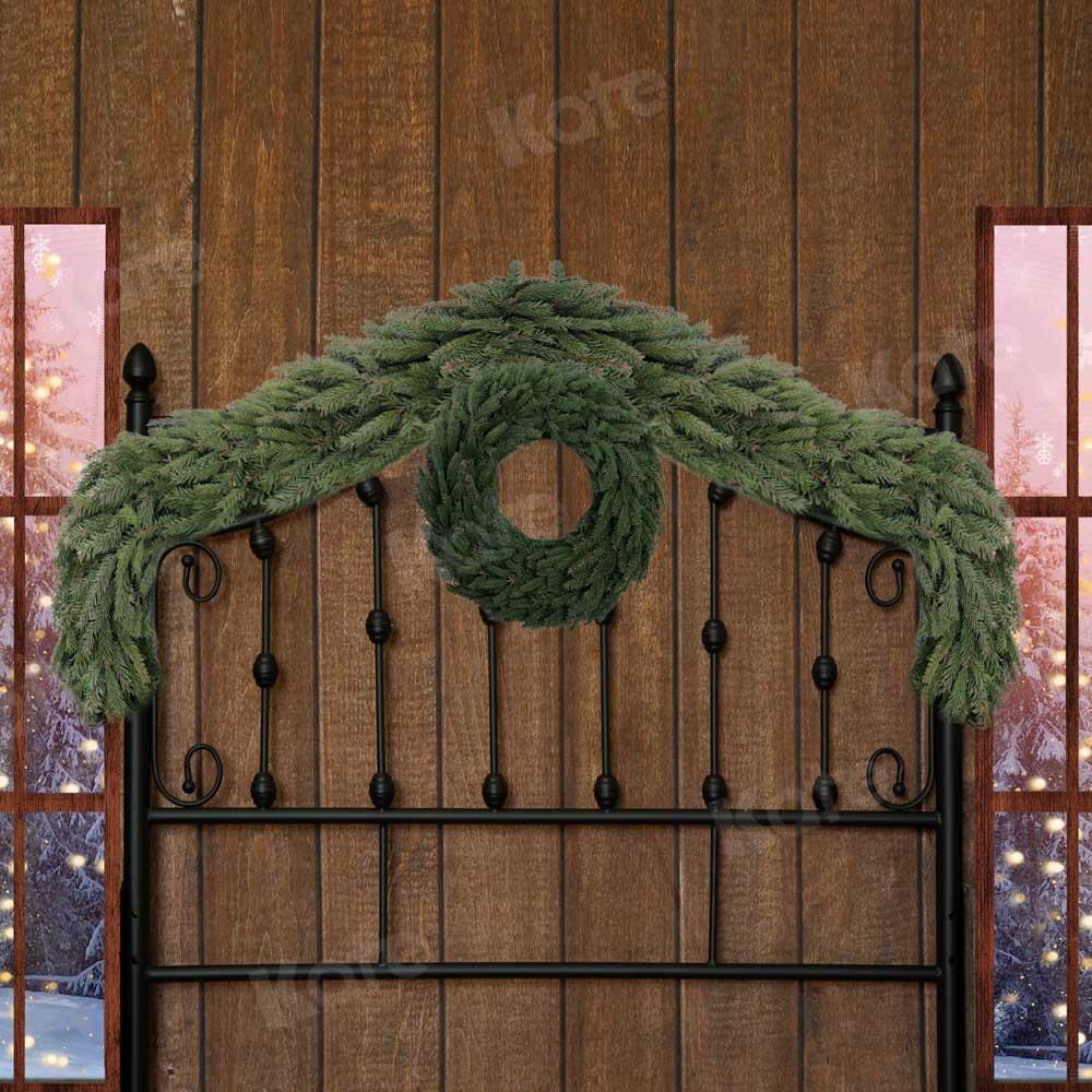 Kate fenêtre de maison en bois de fond de tête de lit conçue par Emetselch - Kate Backdrop FR