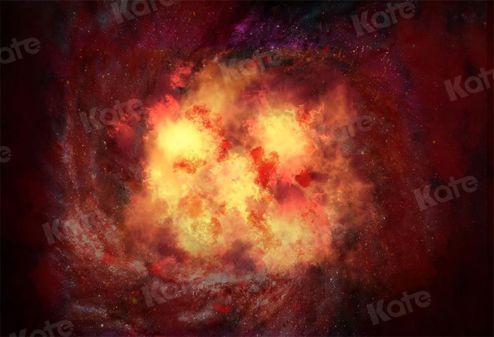 Kate Espace Rouge Univers Étoiles Abstrait Toile de fond pour la photographie - Kate Backdrop FR
