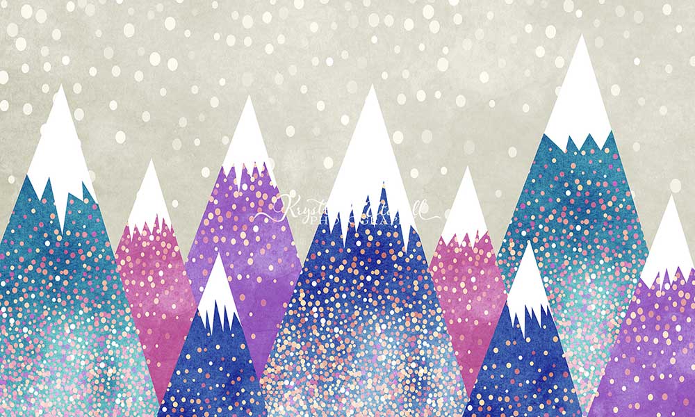 Kate Montagnes enneigées Violet Rose Bleu Toile de fond conçu par Krystle Mitchell - Kate Backdrop FR