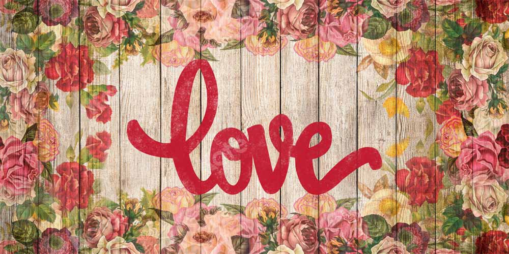 Kate Toile de fond de fleurs de la Saint-Valentin conçue par Chain Photographie - Kate Backdrop FR